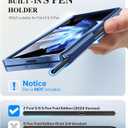 BERFY Upgraded Magnetic for Z Fold 6 Case with S Pen Holder, Compatible with Magsafe,[Built-in Screen Protector & Hinge Protection] Full-Body Plating Slim Phone Case for Samsung Galaxy Z Fold 6, Blue