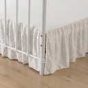 Bed Skirt Queen Size Ruffled Bed Skirt with Split Corners, 18 Inch Drop Dust Ruffle Bed Skirts with Platform, Tufted Boho Bed Skirting Queen Size, Square, Ivory, 18" Queen
