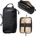 Venture Pouch | Multipurpose Tactical Mini Tool Bag | Durable Water Resistant Waxed Canvas | Dual-Sided Zipper Pouch | for Motorcycle, Bike, EDC, Pen, Pencil, Art, Tech & Travel, Black