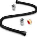 Stanbroil 1/2" OD x 3/8" ID 24" Non-Whistle Flexible Flex Gas Line Connector Kit for NG or LP Fire Pit and Fireplace