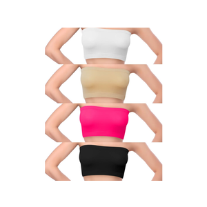 Women Tube Tops Summer Non-Padded Tube Bra Top Strapless Seamless Stretchy Basic Bandeau Tube Tops for Women L