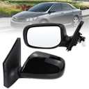 Left Driver Side Mirror Compatible With 2009 2010 2011 2012 2013 Toyota Corolla With Power Glass Manual Folding Non-Heated Black Replace#8790902B40(3Pins