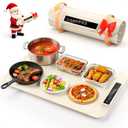 Warming Mat for Food Electric Warming Tray with 4 Temp Settings & Timer, Portable Rollable Food Warming Mat for Countertop Ideal Food Warmer for Buffets, Parties, Family Gatherings Use