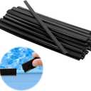 72PCS Coping Strips for Overlap Above Ground Pool Liner Coping Strips,Pool Coping Clips Replacement Kit for 28ft Round Pool (Black)