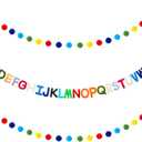 Back to School Alphabet Garland Felt Banners Alphabet Wool Felt Garland Letters Banners Wall Hanging for Toddler Room Nursery Baby Room Decor