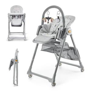 Kinderkraft LASTREE Foldable Baby High Chair, Grey