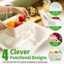 PRAKI 5-Pack Large Fruit Storage Containers for Fridge with Removable Colander, 2 in 1 Produce Storage Containers, BPA-Free Fridge Organizers and Storage Keep Fruits, Vegetables, Berry Fresh Longer