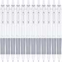 PILOT Acroball PureWhite Advanced Ink Refillable & Retractable Ball Point Pens with Silver Accents, Fine Point, Black Ink, 14-Pack (14694)