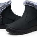 SHIBEVER Winter Boots for Women Waterproof: Womens Snow Boots Warm - Ankle Fur Lined Booties - Insulated Winter Shoes (Black), Size 40