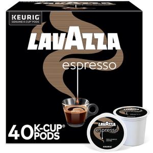 Lavazza Espresso, Single-Serve Keurig K-Cup Pods, Medium Roast Coffee, 40-Count Box (EXP 05/28/26)