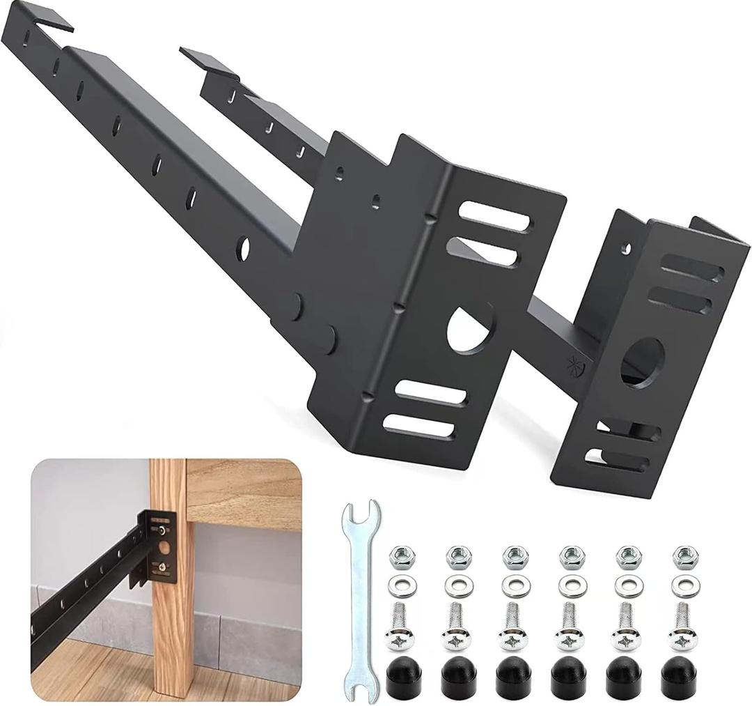 Bed Frame Footboard Extension Brackets Set Attachment Kit,Universal Bolt-on Footboard Extension Brackets Will Fit Most Twin,Queen and King Bed Frames