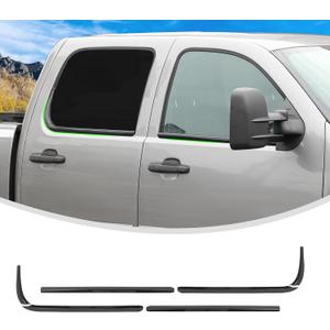 Linskip Door Window Trim Molding Compatible with 2007-2013 Chevy Avalanche Suburban Tahoe Silverado & GMC Sierra Yukon 2014, Black Window Frame Molding, Exterior Accessories