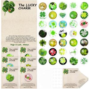 35 Sets Four Leaf Clover Pocket Hug Tokens - Bulk Lucky Charm Keepsakes with Inspirational Cards,St Patrick's Day,Positive Affirmation Gifts for Friends,Coworkers,Employees