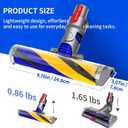 Lightweight Fluffy Optic Soft Cleaner Head Compatible with Dyson V7,V8,V10,V15 Detect Vacuum Cleaner, Upgrade with Green Light,Vacuum Attachment Replacement Suitable for Hardwood Floor