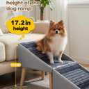 Split Ottoman Dog Ramp for Couch, 17.52" H Dog Stairs for Small Dogs and Cats, Foldable Pet Steps for Puppy and Medium/Senior Dogs,Non-Slip and Portable (Light Grey)