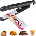 Mini Chip Bag Sealer - Portable Small Heat Sealer, Reusable Handheld Kitchen Resealer for Food Srorage,Chip, Foil Bag, Mylar Bag (Black)