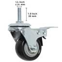 Finnhomy Stem Caster Wheels 2 Inch Heavy Duty Threaded Swivel Casters 1/4" - 20 x 1 with Brake Set of 4 for Wire Shelve Wheel Anti-wear Smooth Casters, Black