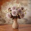 Ctosree Small Wicker Vase for Flowers, 8 Inch Lightweight Woven Farmhouse Boho Tabletop Vase, Rustic Style Decorative Basket for Living Room Shelf Centerpiece Entryway