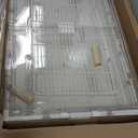 Larger Acrylic Transparent Hamster Cage - Small Animal Cage for Guinea Pig, Hedgehog,Dwarf Hamster, Rat,Mouse,Ferret, Sugar Glider and Bird,DIY Extendable & Stackable27.5" Lx16.9 Wx15.4 H