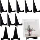 Bucherry 10 Packs Mini Easel Display Stand Acrylic Mini Plastic Easel Holder Acrylic Stand for Display Place Card Holders for Home Office 3.4 x 2.5 Inch(Black)