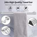 Newfun 10-Pieces Bathroom Hardware Set, Includes 24 Inch Towel Racks for Bathroom Wall Mounted, Toilet Paper Holder, Towel Hooks for Bathrooms, Towel Rings for Bathroom Wall (Brushed Nickel)