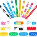 Aoriher 20 Pcs Silicone Charm Bracelets for Kids Operation Christmas Gifts for Child Bulk 7 Inch Rubber Wristband Adjustable Bracelet with Holes for Boy Girl (Rainbow)