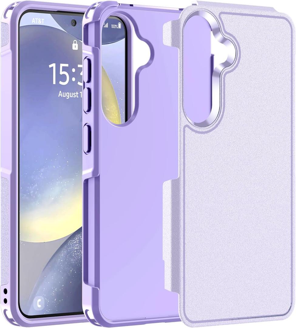 Hualele for Samsung Galaxy S24/S25 Plus Case,[Military Grade Protection] [Dropproof Shcokproof] Non-Slip Grip Dual Layer Rugged Heavy Duty Galaxy S24 S25 Plus Phone Case,Light Purple