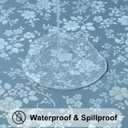 Smiry Rectangle Waterproof Heavy Duty Vinyl Tablecloths, 60 x 126 Inch | Wipeable Washable Floral Embossed Table Cover for Kitchen and Dining Room, Indoor & Outdoor Use, Stone Blue