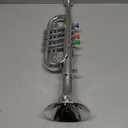Lewtemi Silver Trumpet Musical Instruments Toy for Kid Toddler Fake Plastic Preschool Music Toy Gift Portable Wind Instrument Early Educational Teaching Songs Gifts for Toddlers Children
