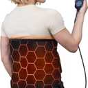 Heating Pad for Back Pain Relief: 2X Graphene Far Infrared Max 160 with 8 Heat Settings - Soft Wearable Wrap Around for Period Cramps & Stiffness Relief - 12"x44" 4H Auto Off for Women at Home (Black)