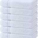 Wealuxe White Bath Towels 24x50 Inch, 6 Pack - Extra Absorbent Cotton Towel Set for Bathroom