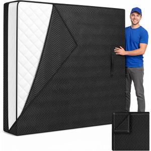 Heavy Duty Queen Mattress Bags for Moving and Storage, 82" x 62" x 15" Reusable Quilted Mattress Bag Protector Cover with 4 Handles and Zipper, Reusable Moving Supplies