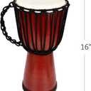 ArtCreativity 16 Inch Wooden Djembe Drum Set with Sticks, Rustic Brown Wood African Drum Design, Fun Musical Instrument for Kids and Adults, Great Gift Idea