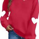FLOYU Valentine Sweatshirt for Women - Be Mine Lover Heart Graphic Pullover - Romantic Valentine's Day Sweater Large