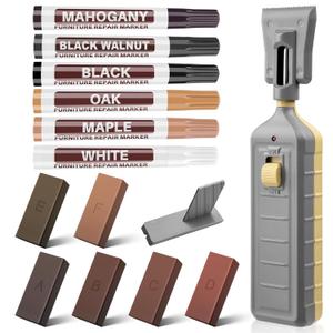 Laminate Floor Repair Kit with Heat Pen,Linoleum Repair Hard Wax 12 Color Wood Vinyl Floor Furniture Repair Kit Touch Up Marker Cover Scratches, Stains, Cracks, Holes for Door, Cabinet, Table