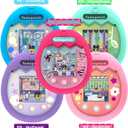 JCHPINE Hard Carrying Case and Silicone Cover Compatible with Tamagotchi Pix Interactive Virtual Pet Game Machine, Screen Film Protector for Tamagotchi Pix Accessories(Pink-Teal)