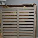 YOPTO 32" W x 38" H,3-Panel Outdoor Air Conditioner Fence,Wooden Outside Wood Privacy Screen,for Pool Equipment Enclosure,Trash Can Enclosures,Air Conditioner,Grey