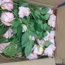 150 Pcs Roses Artificial Flowers, Silk Hot Pink Artificial Flowers Petals Long Stem Roses for Wedding Bouquet Home Party Decor
