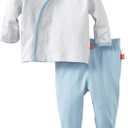 Magnificent Baby-Boys Newborn Long Sleeve Kimono Top And Pant Set (White)