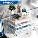 4-Tier Horizontal Acrylic Paper Organizer for A4/Letter Documents