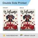 DLZDN Welcome Valentines Day Dachshund Dog Love Heart Garden Flag 1218 Inch Double Side Vertical Burlap Farmhouse Yard Sign Holiday Outdoor Decoration