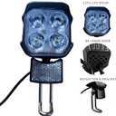 EBike Front Light with Built-in Horn Headlight 3-Pin Male Waterproof Connector Night Riding Bicycle Horn Light Compatible with 36V/48V/12V-60V Electric Bikes and E-Scooters