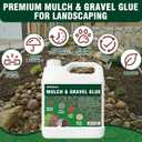 64 oz Mulch Gravel Glue for Landscaping, Mulch and Pea Gravel Stabilizing, Clear Gravel Binder, Lockdown Rubber, Gravel, Pebbles, Stones- Secure Covering Firmly, Non-Toxic and Pet-Friendly