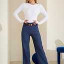 AFITNE Women's Wide Leg Jeans High Waist Pull On Jeans Trendy Loose Denim Pants with Stretchy Denim Like Material (Blue, XS)