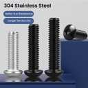 3/8-16 x 2 Inch Button Head Socket Cap Bolts Screws,304 Stainless Steel 18-8,Fully Threaded,Black Zinc Plated,with Hex Spanner(20Pcs)