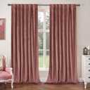 BGment Dusty Rose Pink Velvet Curtains 84 Inch for Bedroom, Thick Thermal Insulated Room Darkening Curtains Noise Reduce Back Tab and Rod Pocket Window Panels for Living Room, 2 Panels, 52 x 84 Inch