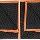 Large Moving Blankets 80 * 72in Heavy Duty Packing Blankets for Furniture Moving Shipping Wrapping Quilted Furniture Pads for Moving, Padded Mover Blankets (Black) 2pack