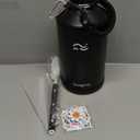 [2-IN-1 LID] Gallon Insulated Water Bottle with Silicone Boot (48hrs Cold/24hrs Hot) - DIY Stickers, Leakproof, BPA Free, 128 oz (Black)