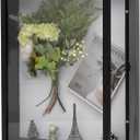 Muzilife Extra Large 16x20 Shadow Box Frame, 3.54" Deep Display Case with Linen Back & Solid Wood Frame, 8 Pins for Jerseys, Flowers, Wedding Keepsakes, Kids' Mementos, Tickets & Photos, Black