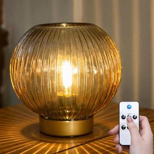 ULAROOM Battery Operated Lamp with Remote Control,Battery Powered Table Lamps with Timer&Replaceable LED Blub,Dimmable Brightness Small Lamp for New Home Gift Decorative Corner Bedroom (Yellow)